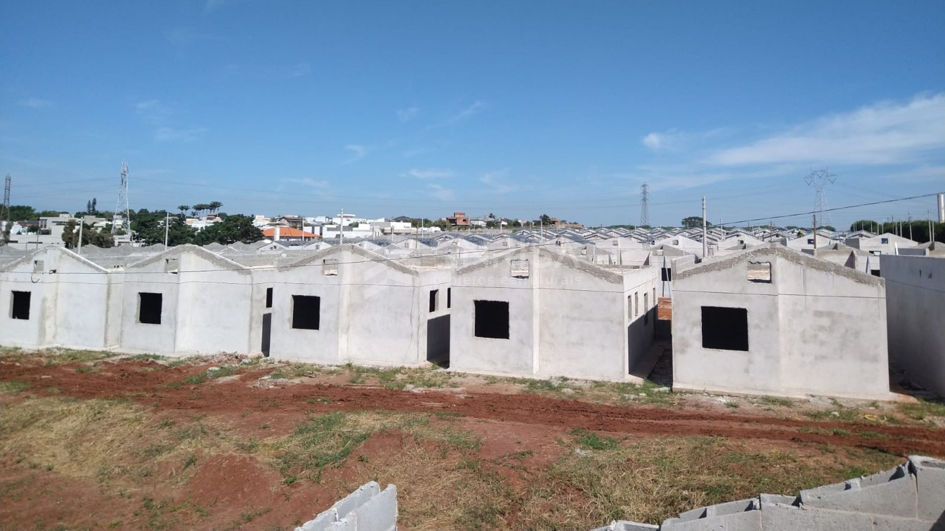 Projeto estrutural Jardim Flamboyant em Nova Odessa desenvolvido pela Enrisa Engenharia, bairro planejado com 217 casas em alvenaria estrutural eficiente.