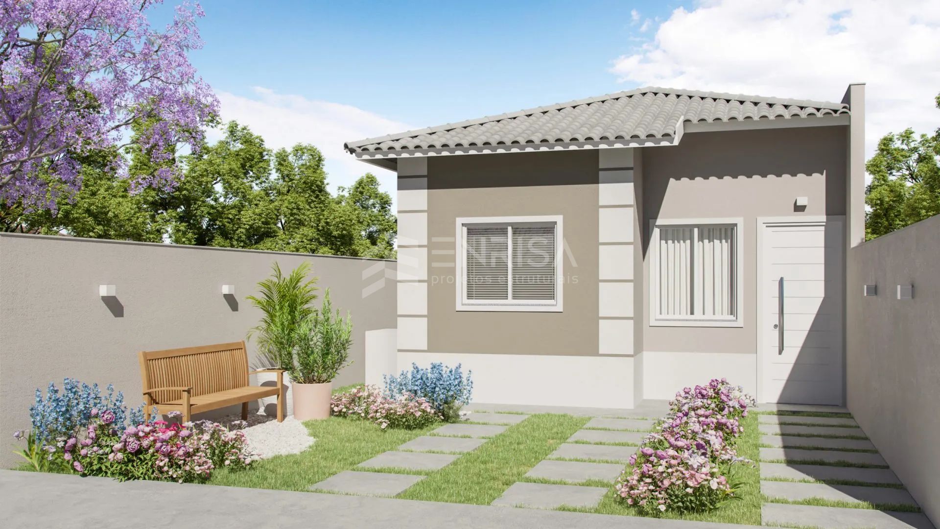 Projeto estrutural Jardim Flamboyant em Nova Odessa desenvolvido pela Enrisa Engenharia, bairro planejado com 217 casas em alvenaria estrutural eficiente.